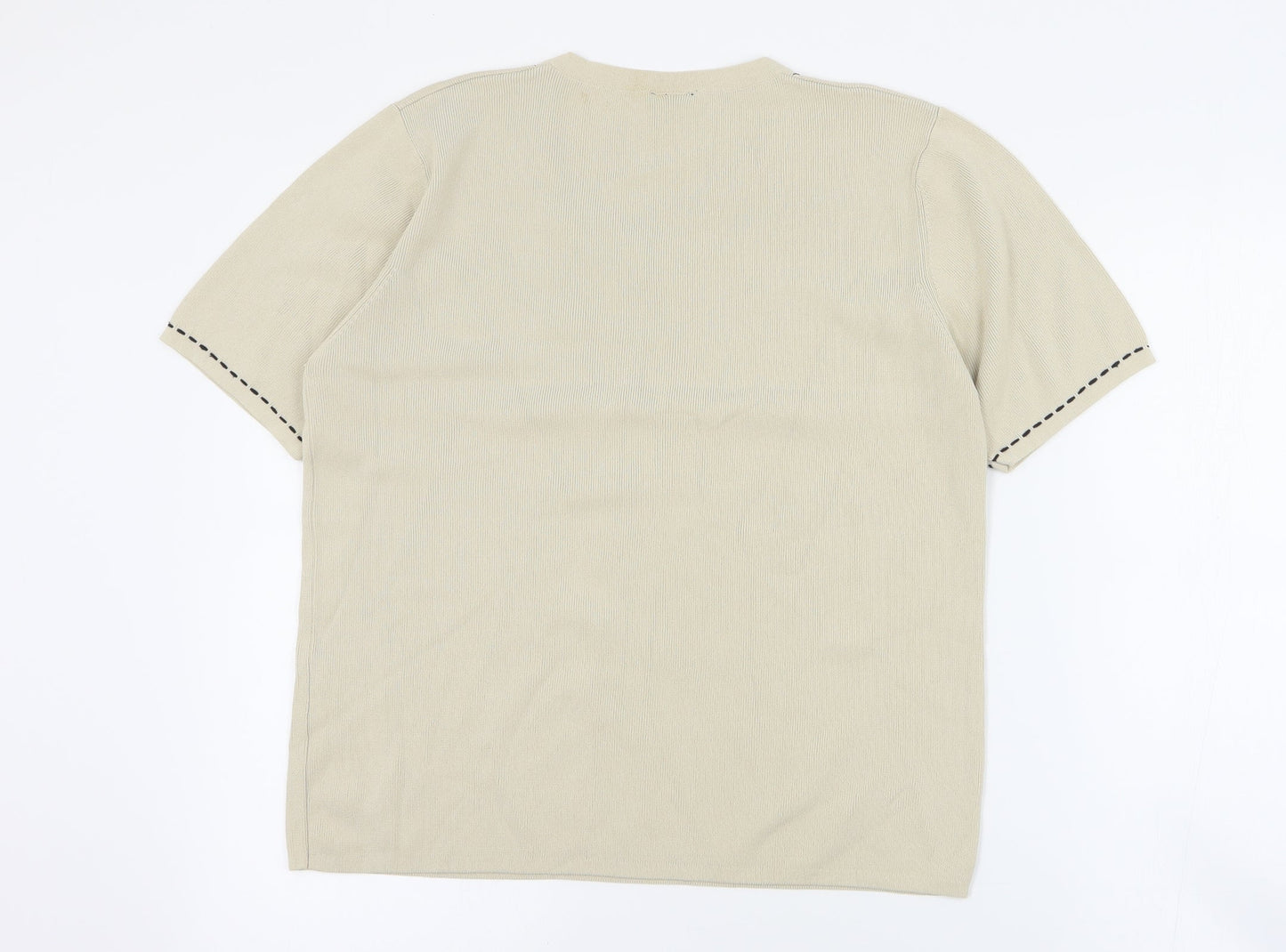 Talisa Womens Beige V-Neck  Viscose Pullover Jumper Size L