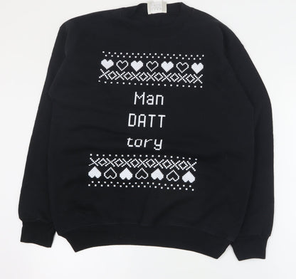 Hanes Womens Black  Cotton Pullover Sweatshirt Size S  Pullover