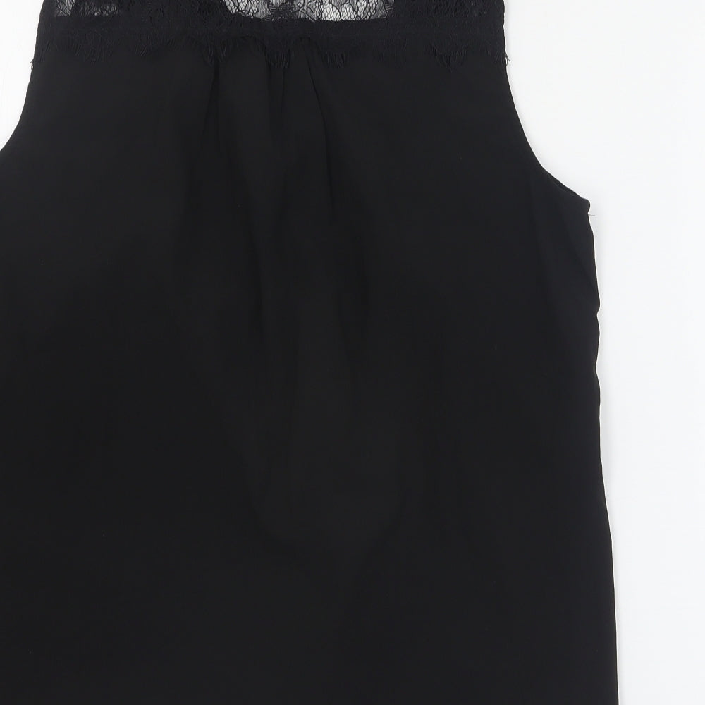 SheIn Womens Black  Polyester Basic Blouse Size M Collared