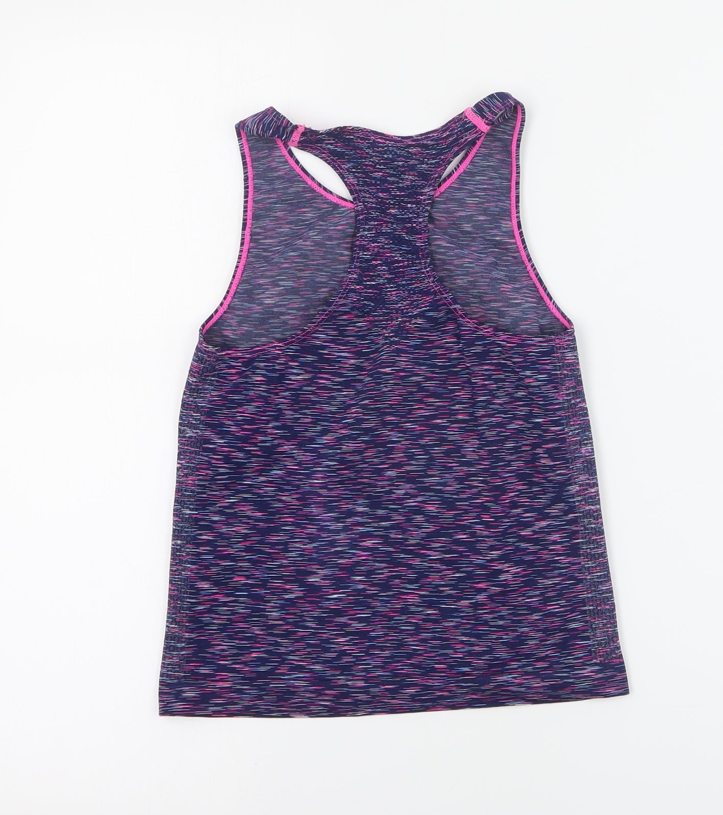 Peacocks Girls Blue  Polyester Basic Tank Size M Round Neck Pullover