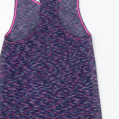 Peacocks Girls Blue  Polyester Basic Tank Size M Round Neck Pullover