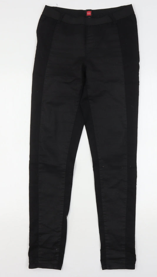 Miss Captain  Womens Black  Cotton Jegging Jeans Size 10 L32 in Regular