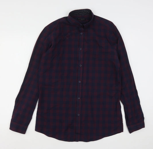 Taylor & Wright Mens Multicoloured Plaid Cotton  Button-Up Size 15.5 Collared