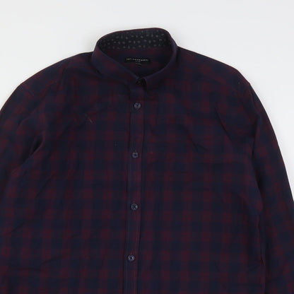 Taylor & Wright Mens Multicoloured Plaid Cotton  Button-Up Size 15.5 Collared