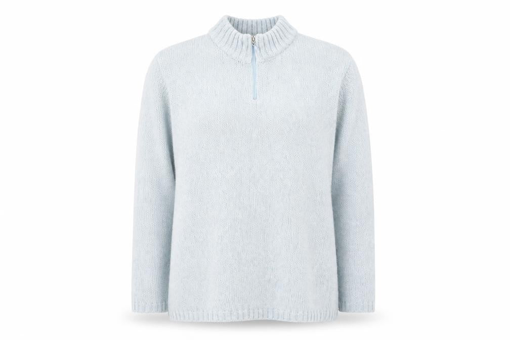 Damart Womens Blue Round Neck  Acrylic Pullover Jumper Size 14