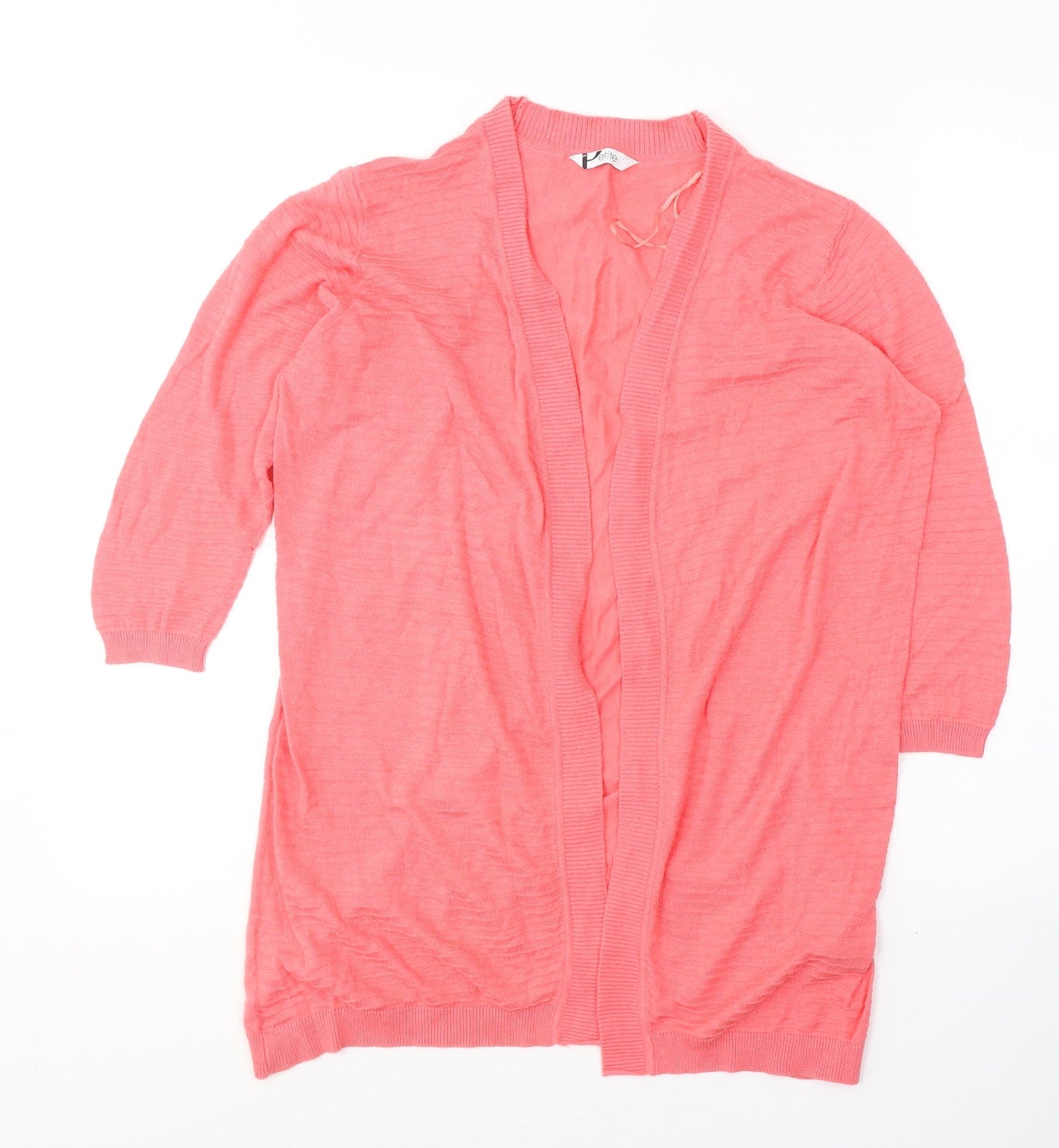 Petite Womens Pink V-Neck  Cotton Cardigan Jumper Size 12