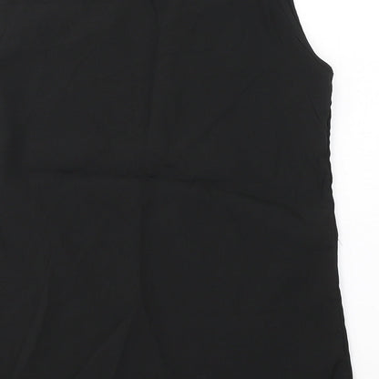 Exhibit Womens Black  Polyester Basic Blouse Size 8 Round Neck