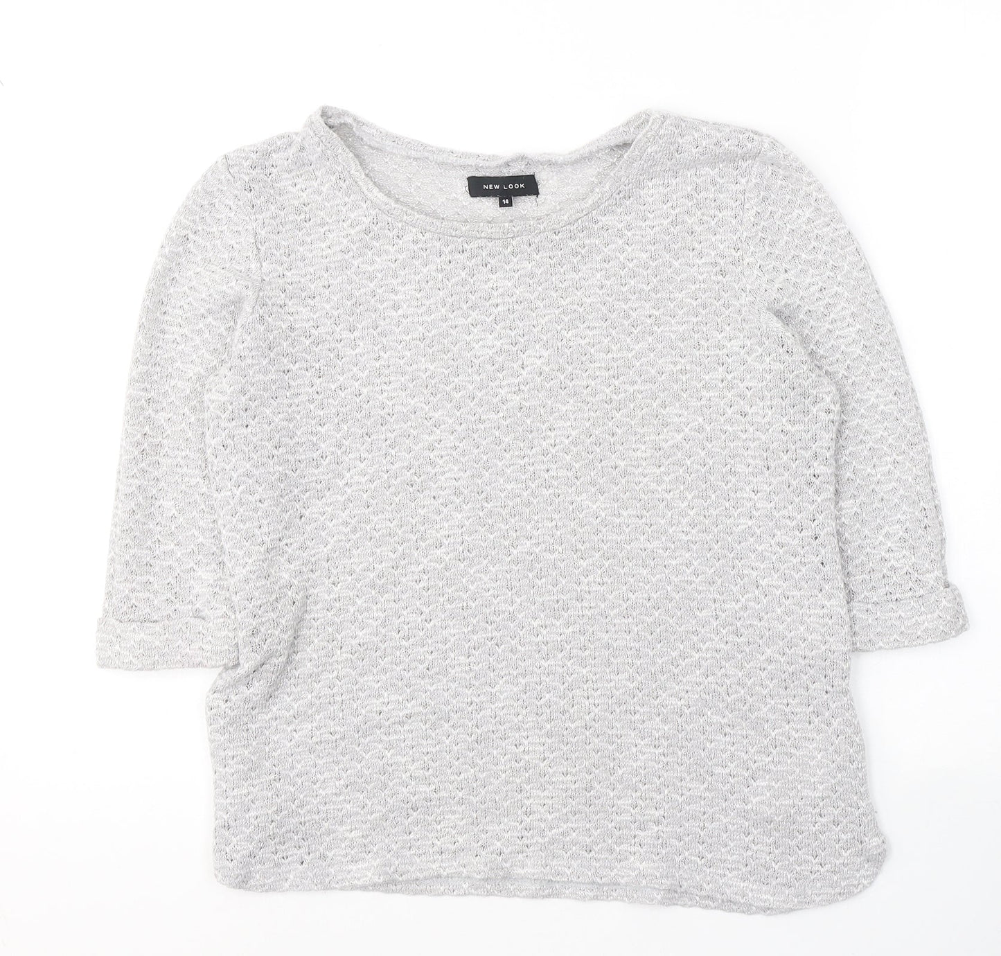 New Look Womens Grey Round Neck  Polyester Pullover Jumper Size 14