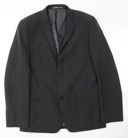 George Mens Grey  Polyester Jacket Suit Jacket Size 40