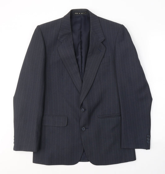 Greenwoods Mens Blue  Polyester Jacket Suit Jacket Size 36