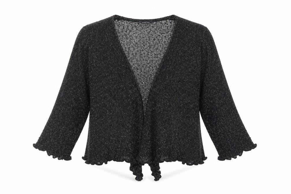 After Dark Womens Black V-Neck  Acrylic Cardigan Jumper One Size