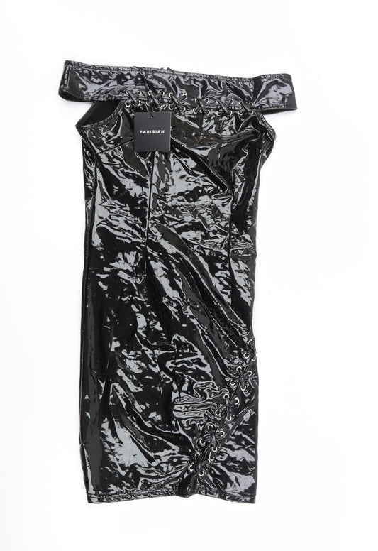Parision Womens Black  Polyester Bodycon  Size 8  Off the Shoulder
