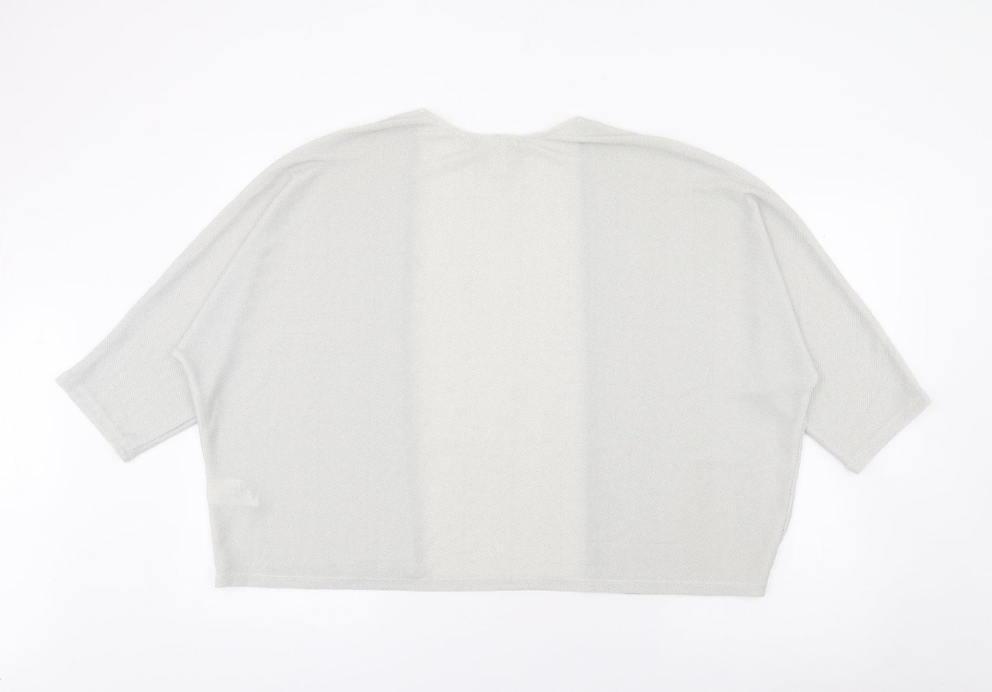 Monki Womens Silver V-Neck  Polyester Cardigan Jumper Size M