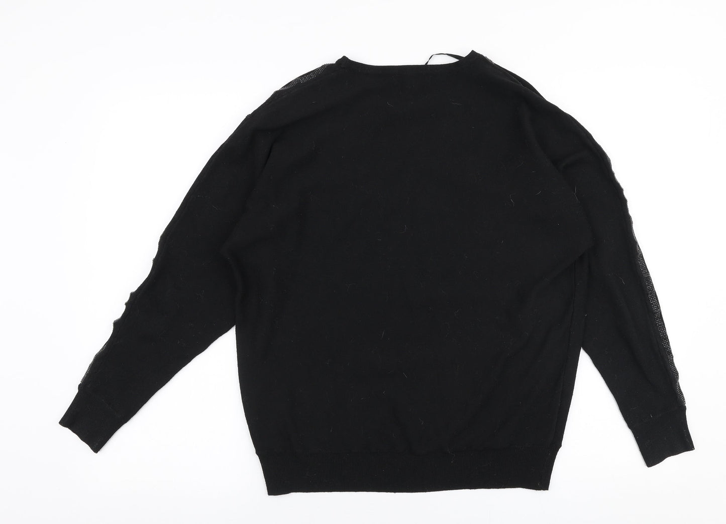 Primark Womens Black Round Neck  Polyester Pullover Jumper Size M