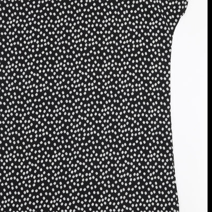 Preloved SheIn Womens Black Floral Polyester A-Line  Size L  Round Neck Pullover - Label