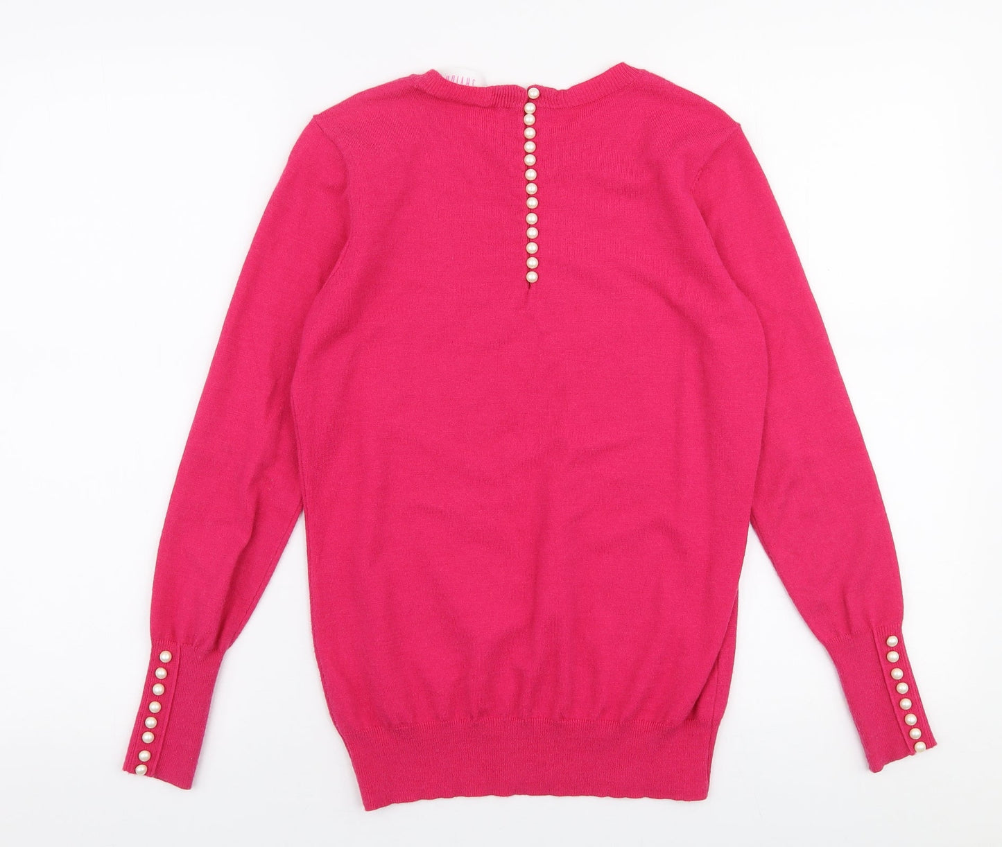 Savoir Womens Pink Round Neck  Viscose Pullover Jumper Size XS