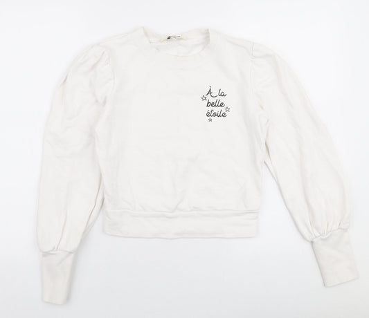 Miss Selfridge Womens White  100% Cotton Pullover Sweatshirt Size 6  Pullover - A la belle etoile