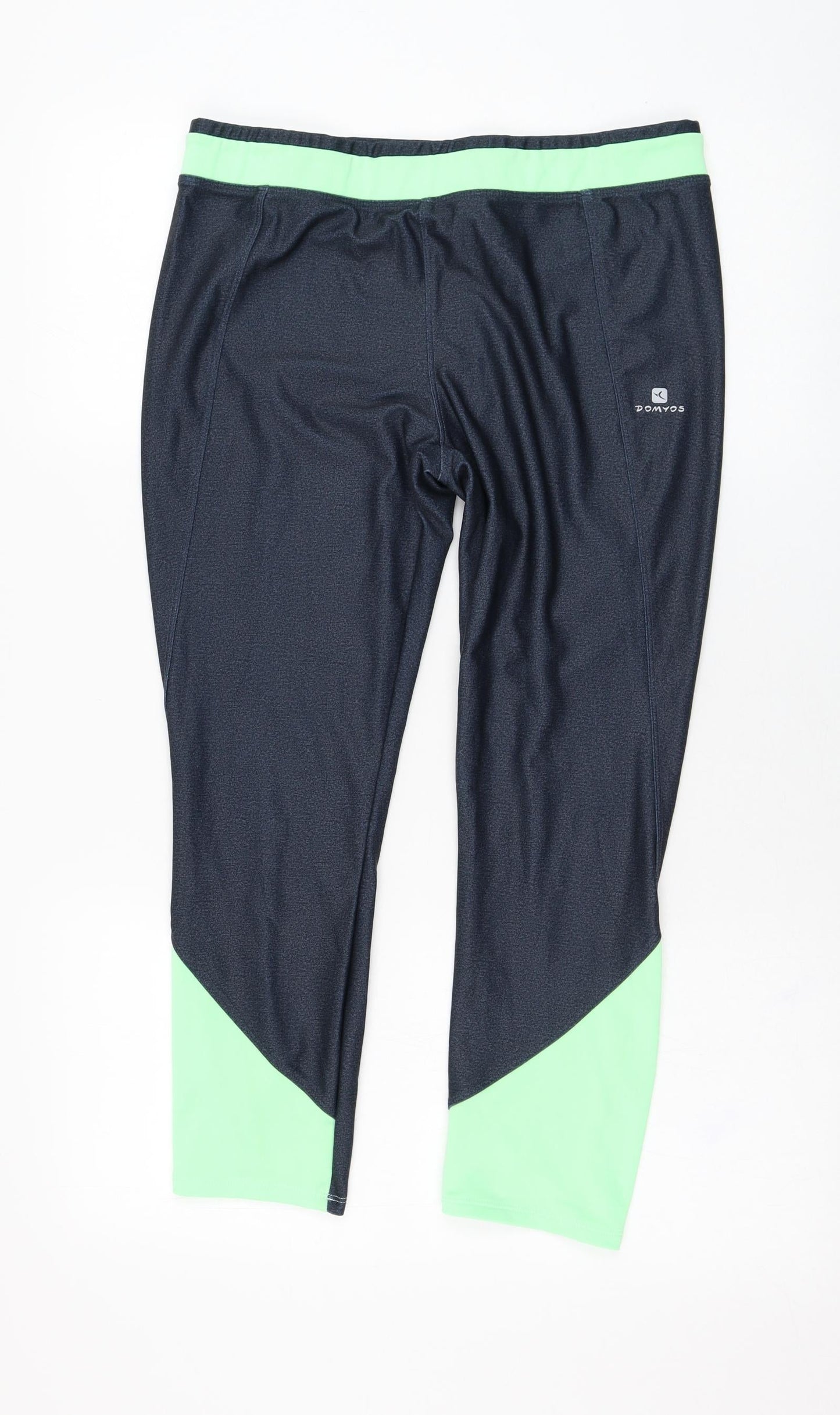 DOMYOS Womens Blue  Polyester Cropped Leggings Size 30 in L22 in Regular Pullover