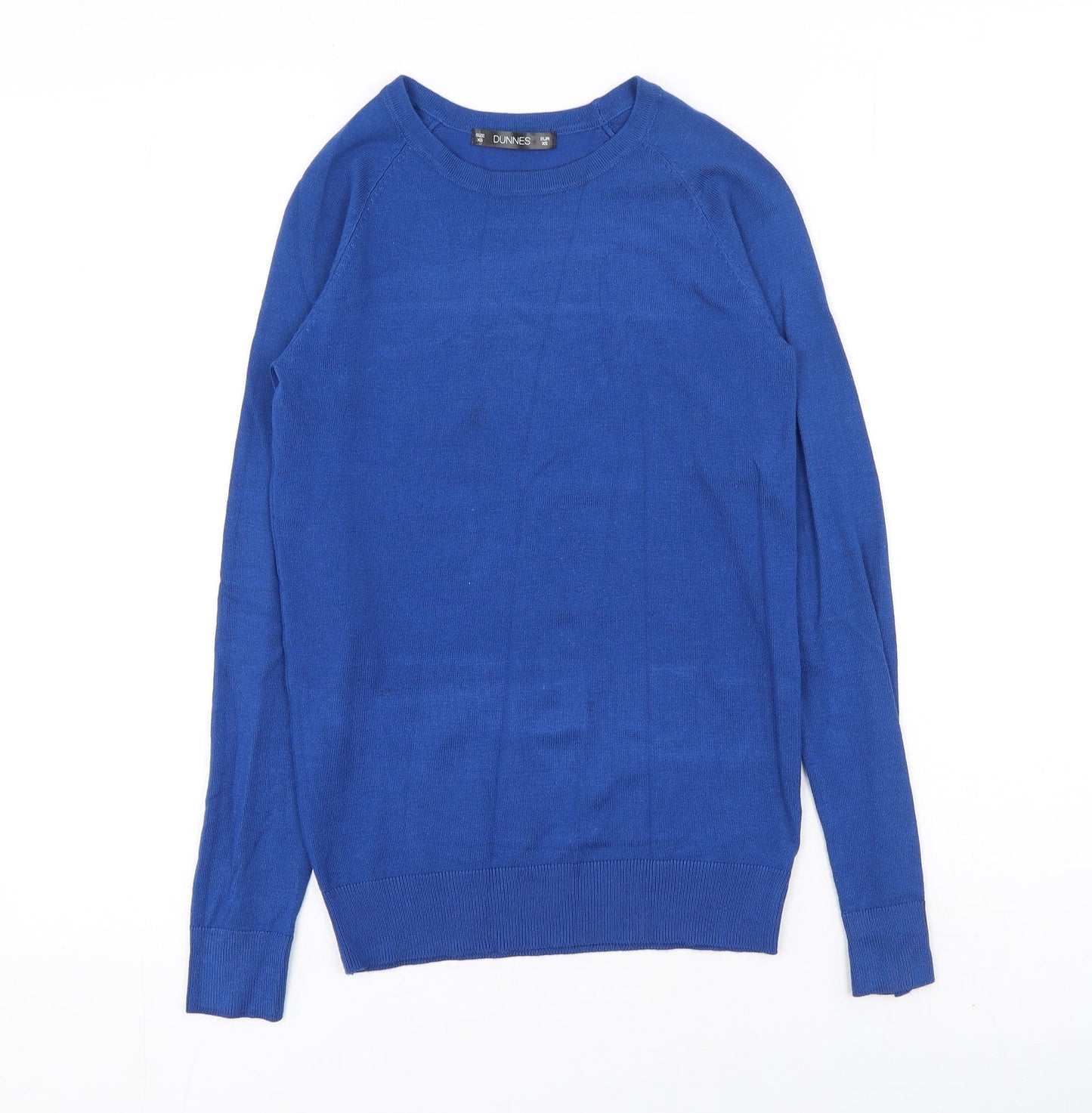 Dunnes Stores Womens Blue Round Neck  Viscose Pullover Jumper Size XS