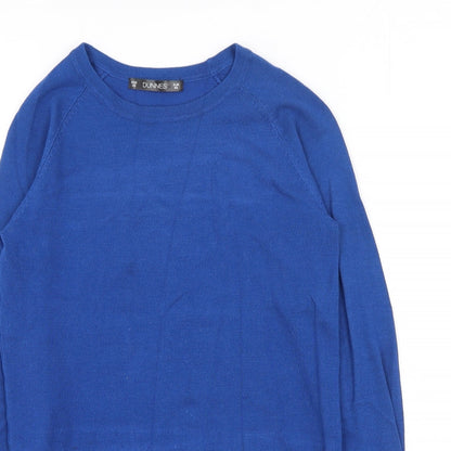 Dunnes Womens Blue Round Neck  Viscose Pullover Jumper Size XS