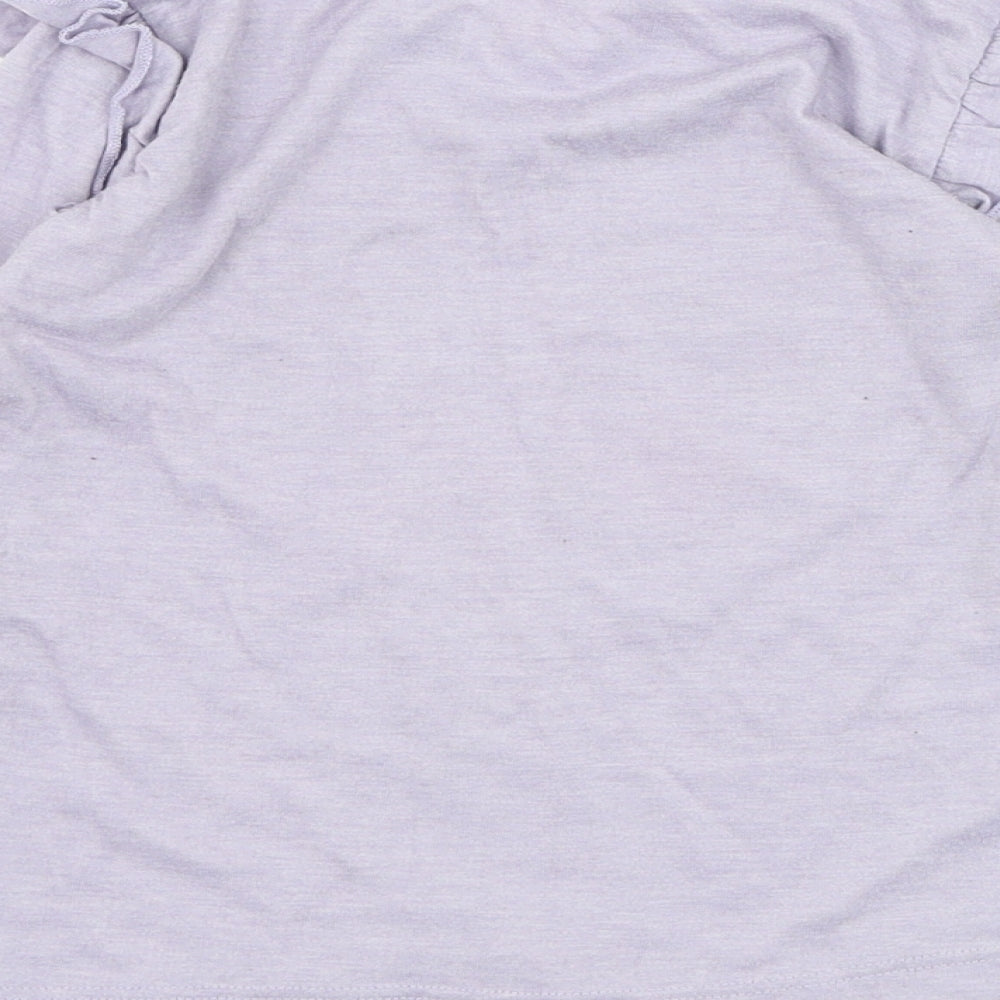 E-vie Girls Purple  Polyester Basic T-Shirt Size 2-3 Years Round Neck Pullover - Flower