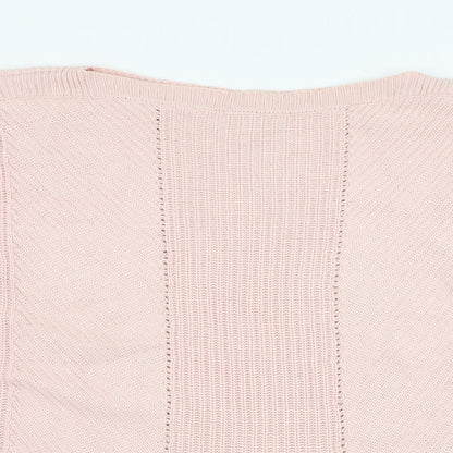 Marks & Spencer Womens Pink Round Neck  Cotton Pullover Jumper Size XL
