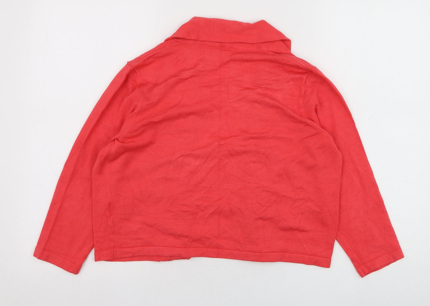 Precis Womens Pink Square Neck  Viscose Cardigan Jumper Size M