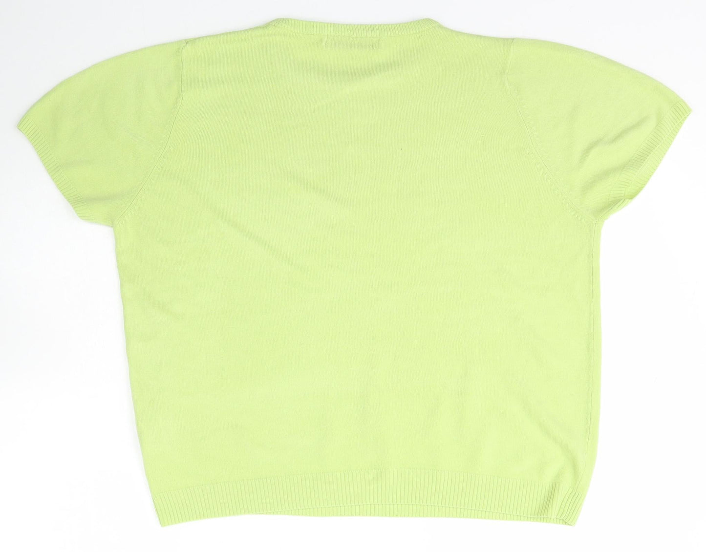 Pure & Natural Womens Green Scoop Neck  Acrylic Pullover Jumper Size M