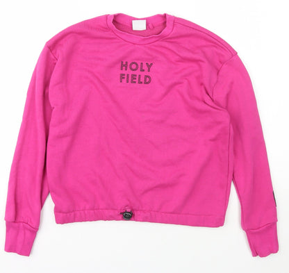 Holyfield Girls Pink  Cotton Pullover Sweatshirt Size M  Pullover