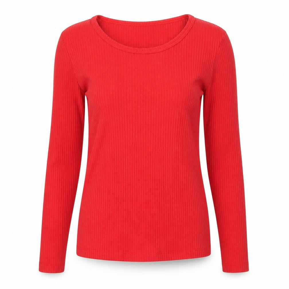 Fanyland Womens Red Scoop Neck  Polyester Pullover Jumper Size S