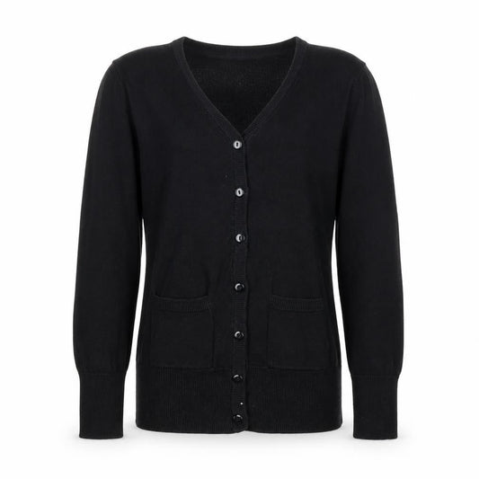 Indigo Girls Black V-Neck  Cotton Cardigan Jumper Size 9-10 Years  Button - Marks and Spencer