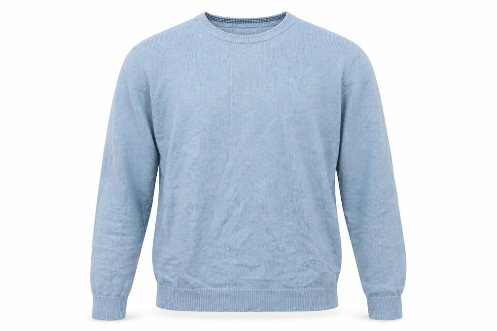 Marks and Spencer Mens Blue Crew Neck  Cotton Pullover Jumper Size S