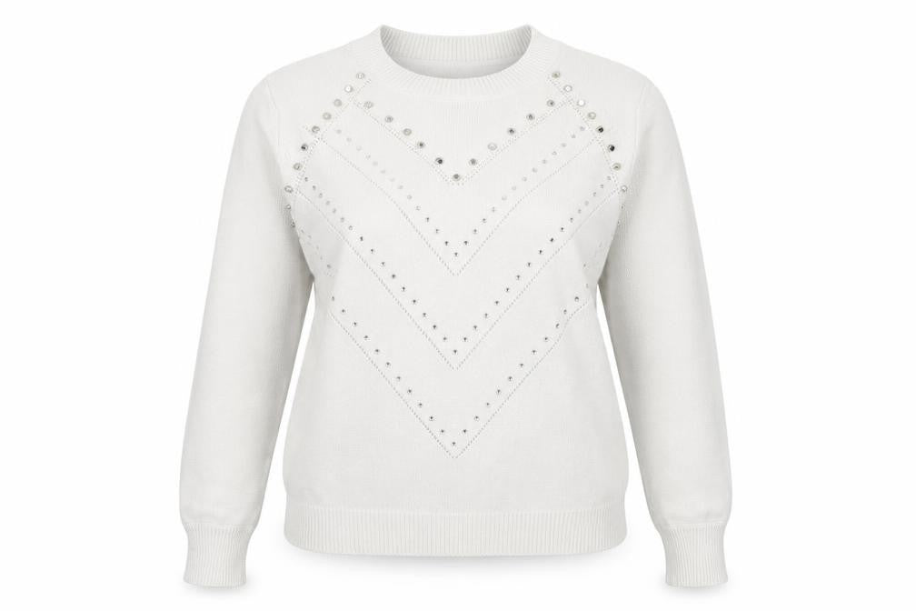 Klass Womens Ivory Mock Neck  Viscose Pullover Jumper Size M