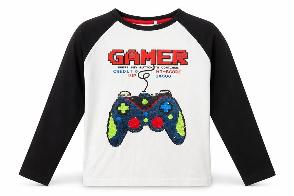Next Boys White  Cotton Basic T-Shirt Size 7 Years Crew Neck Pullover - gamer