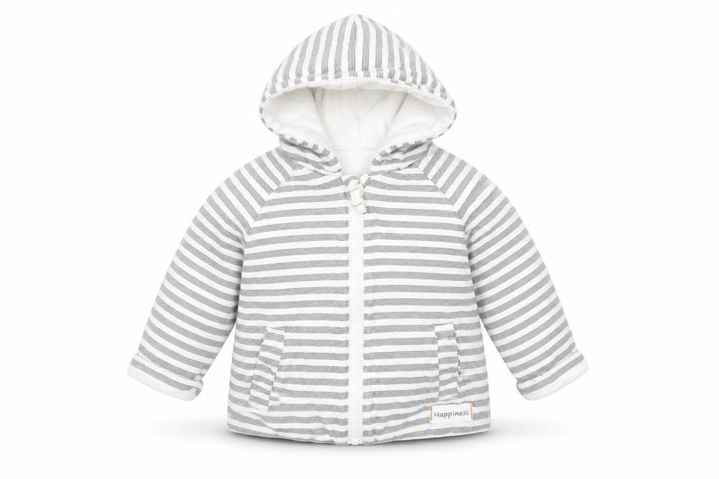 Nutmeg Baby Grey Striped  Jacket Coat Size 9-12 Months   Zip