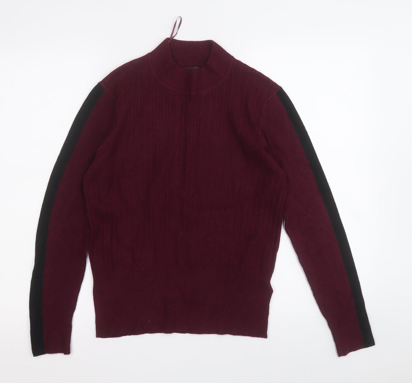 Marks and Spencer Womens Purple Round Neck  Viscose Pullover Jumper Size 14