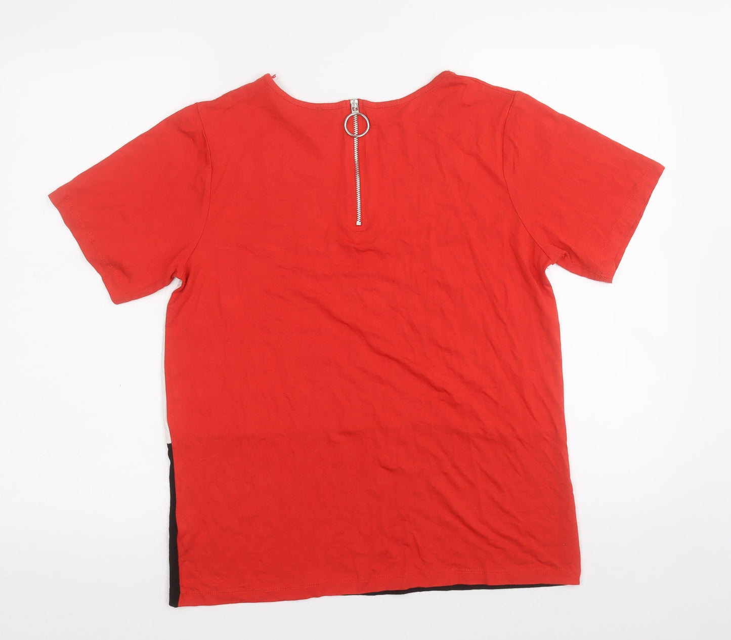 Select Womens Multicoloured Colourblock Viscose Basic T-Shirt Size 12 Round Neck