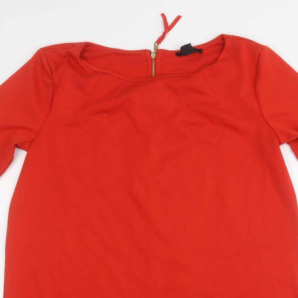H&M Womens Red  Polyester Jumper Dress  Size M  Round Neck