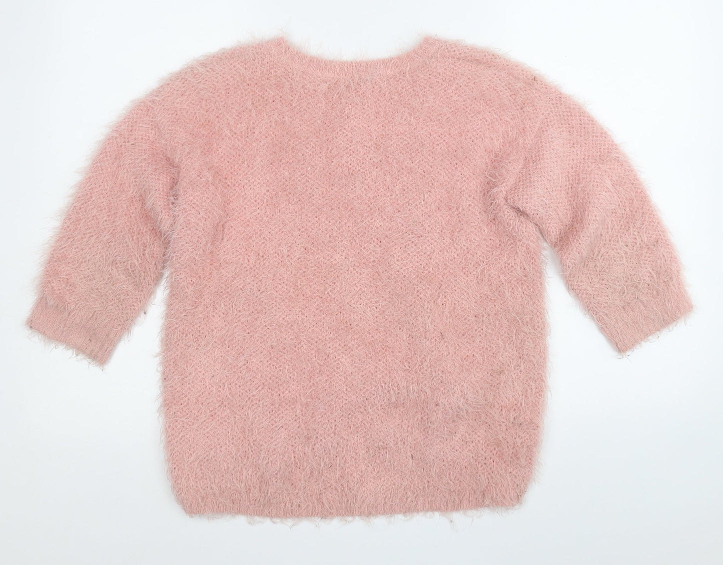Marks and Spencer Womens Pink Round Neck  Polyester Pullover Jumper Size 10
