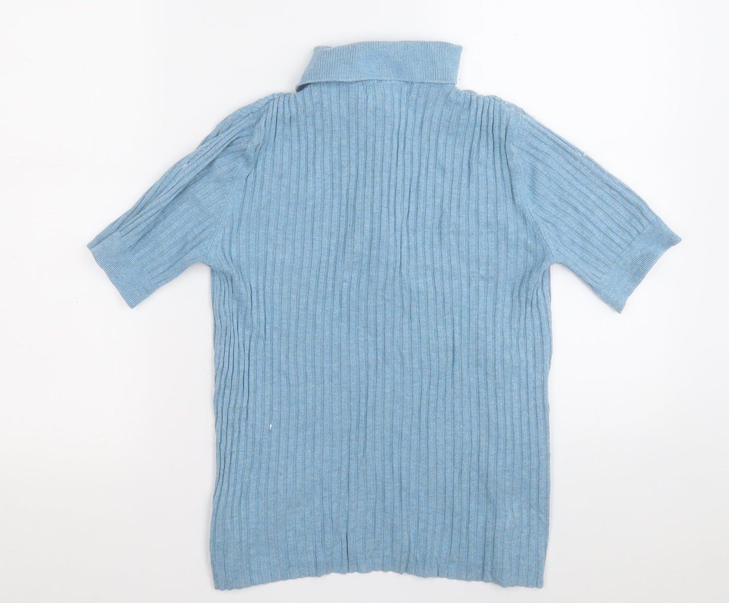 Marks and Spencer Womens Blue Round Neck  Viscose Pullover Jumper Size 12