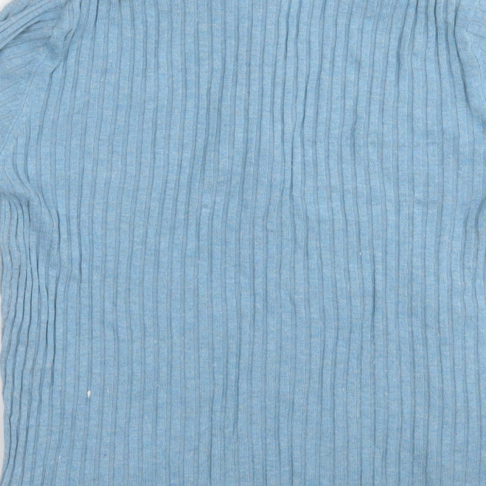 Marks and Spencer Womens Blue Round Neck  Viscose Pullover Jumper Size 12