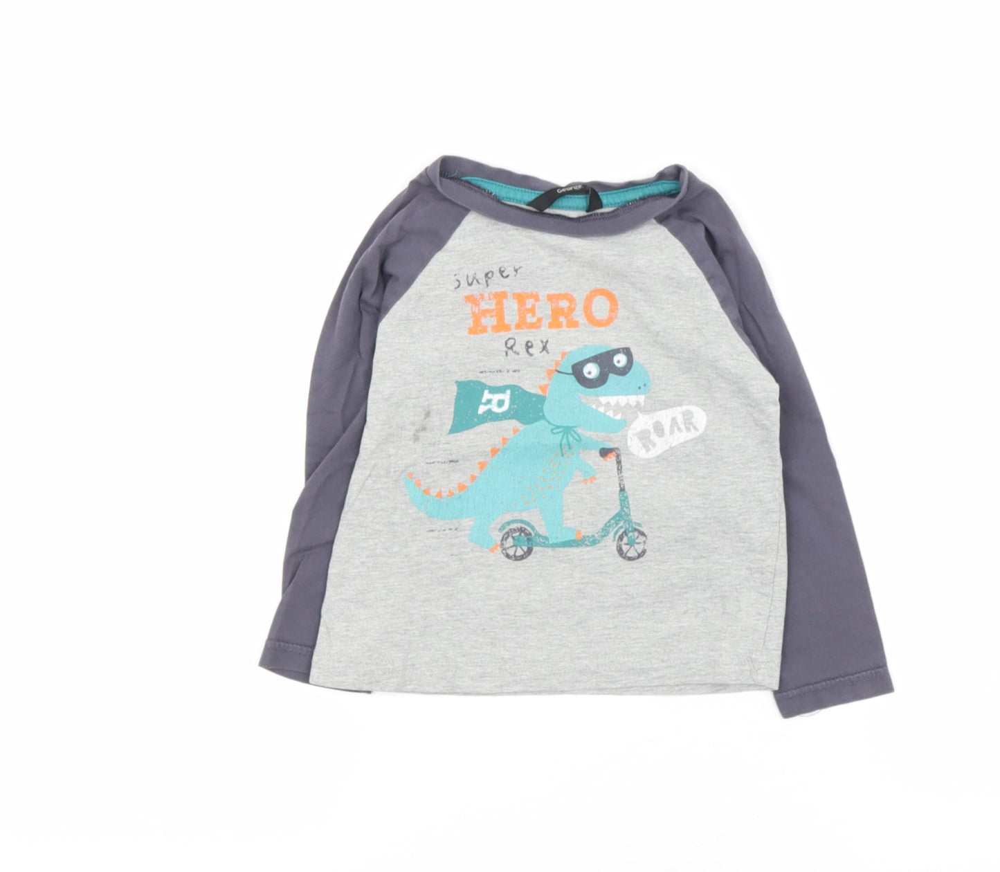 George  Grey  Cotton Basic T-Shirt Size 12 Months Round Neck  - HERO
