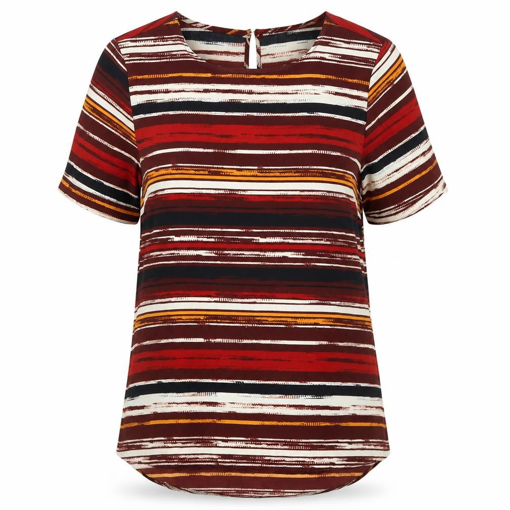 Primark Womens Multicoloured Round Neck Striped Polyester Pullover Jumper Size 8