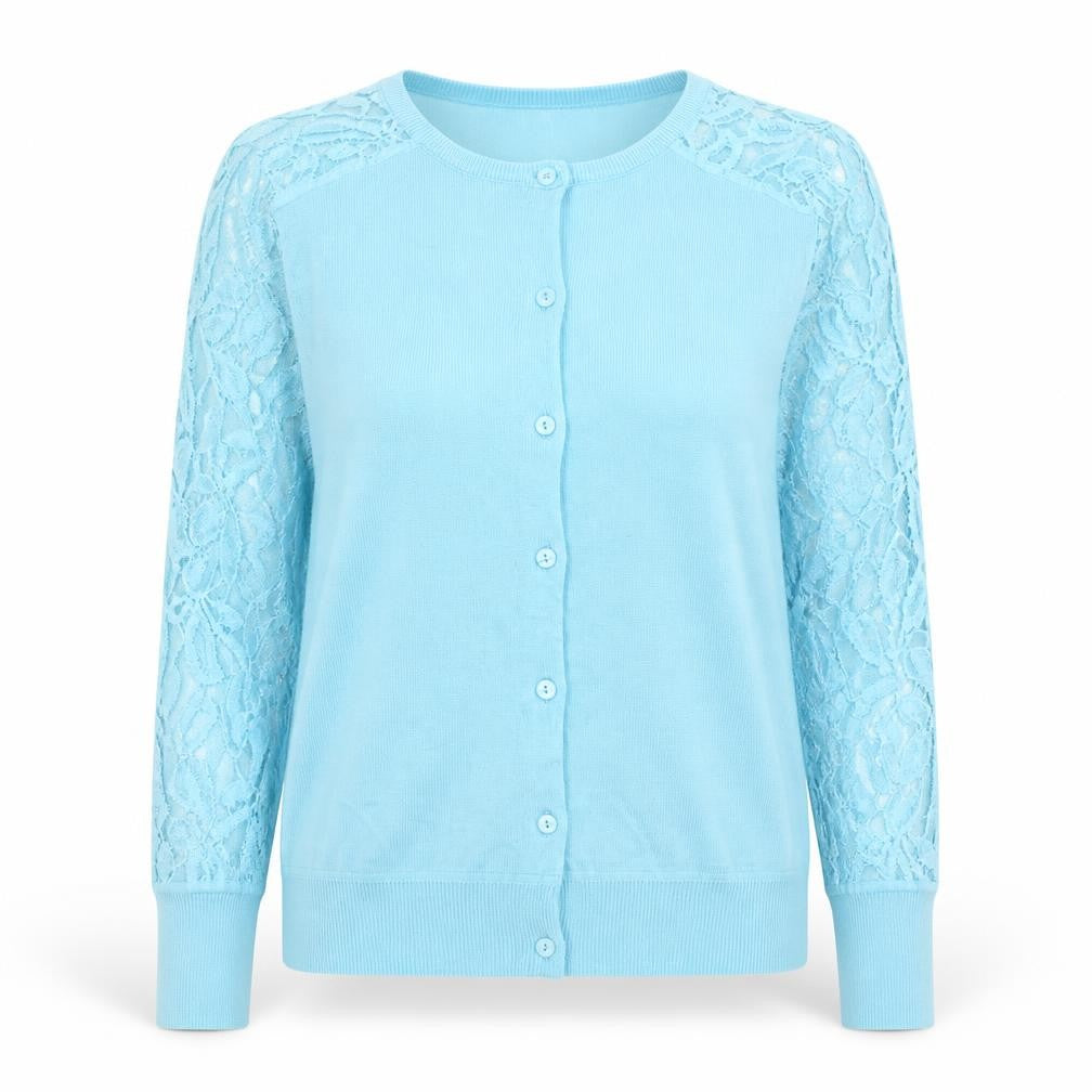 menarys Womens Blue Round Neck  Viscose Cape Jumper Size M