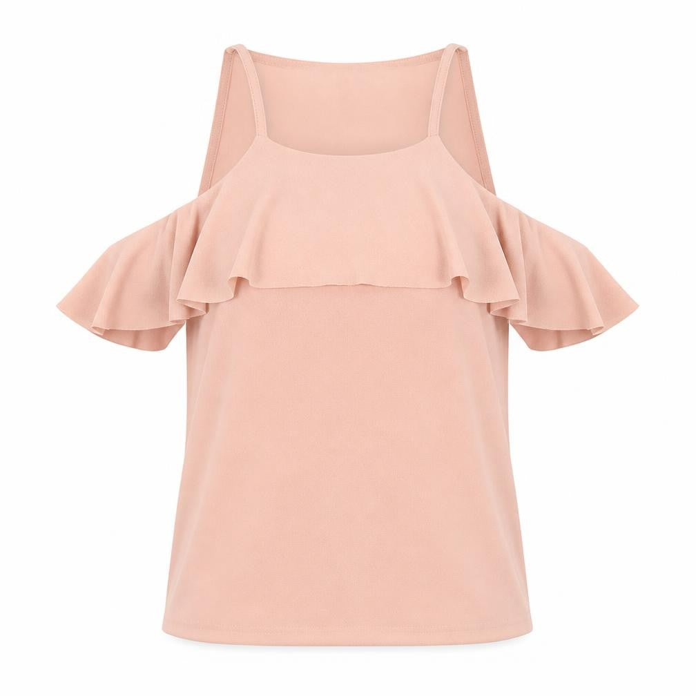 New Look Womens Pink  Polyester Basic Blouse Size 6 Halter