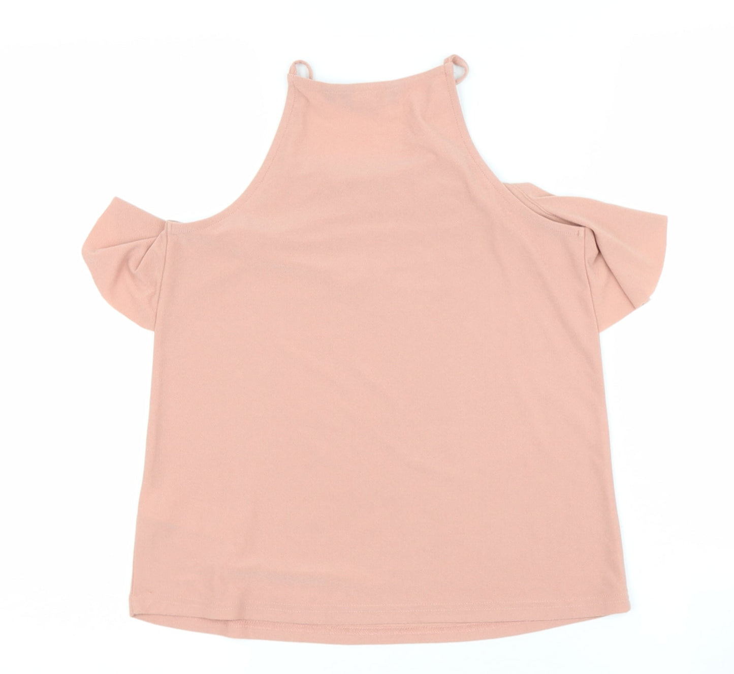 New Look Womens Pink  Polyester Basic Blouse Size 6 Halter