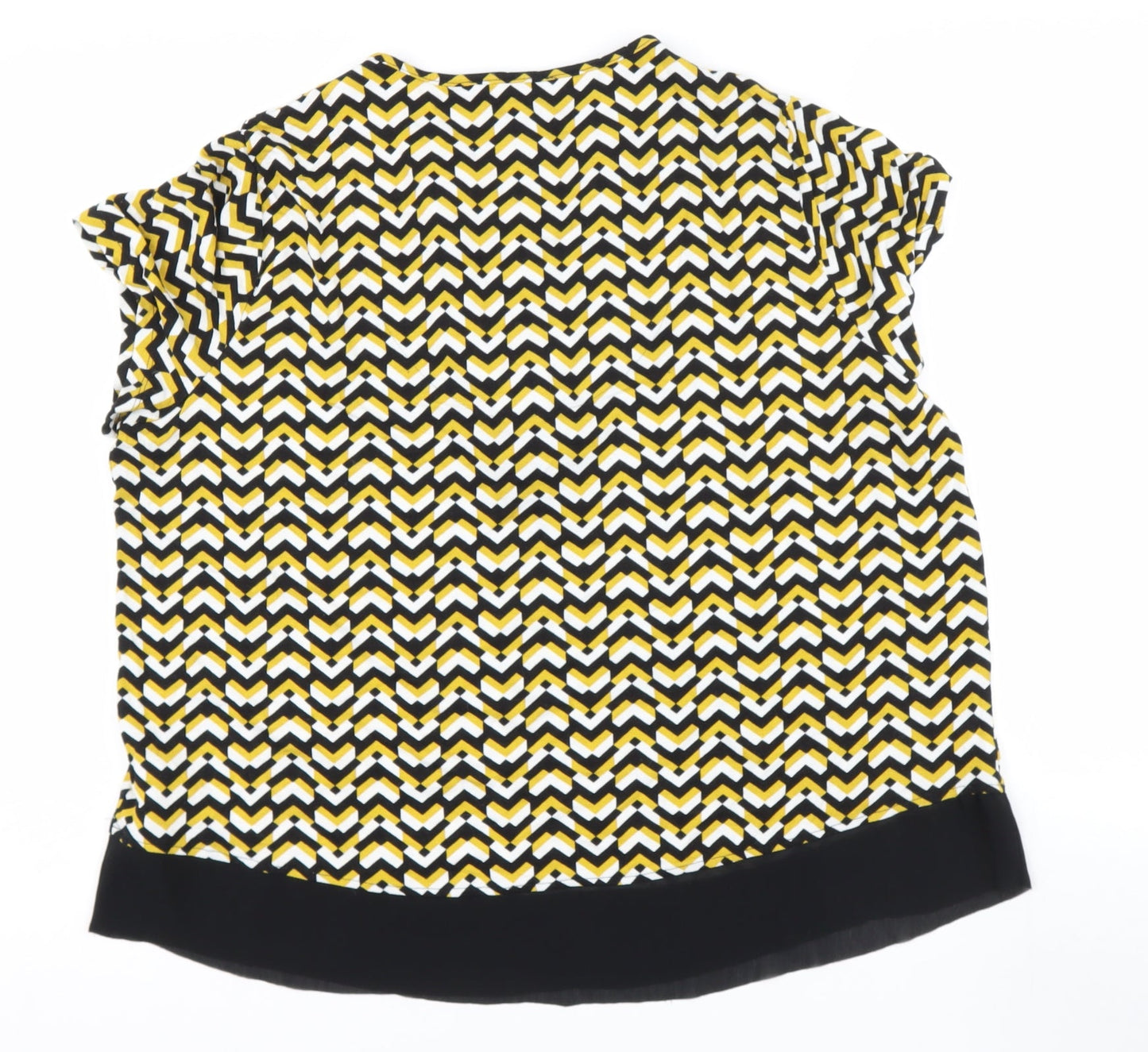 Marks and Spencer Womens Gold  Viscose Basic Blouse Size 18 V-Neck