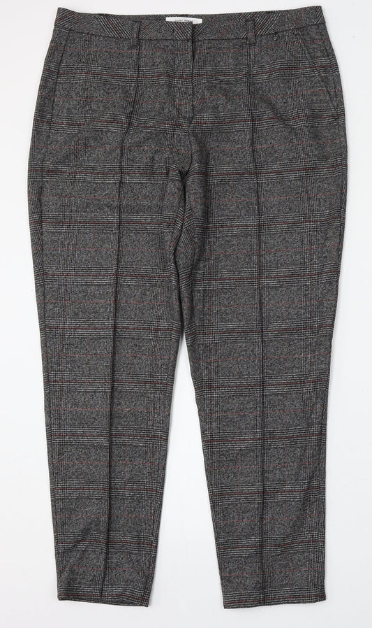 Gerry Weber Womens Multicoloured Plaid Polyester Trousers  Size 16 L28 in Regular Button