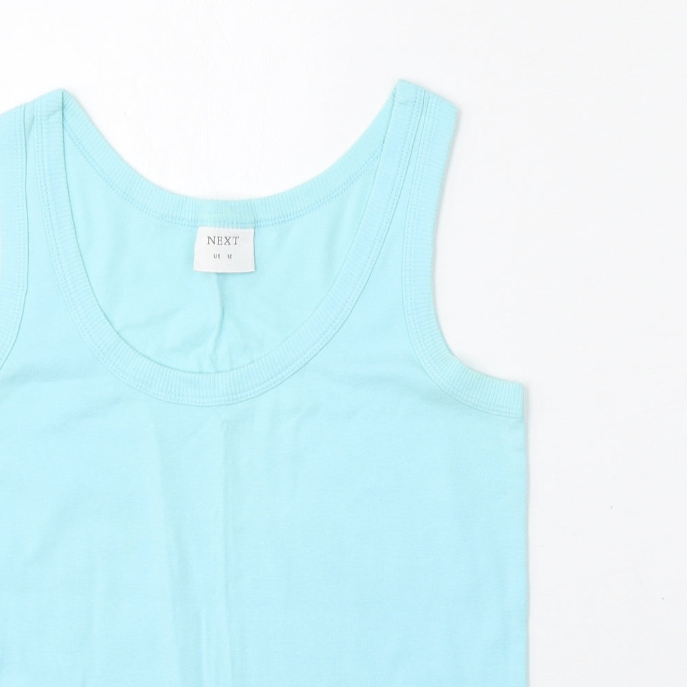 NEXT Womens Blue  Cotton Basic Tank Size 12 Round Neck
