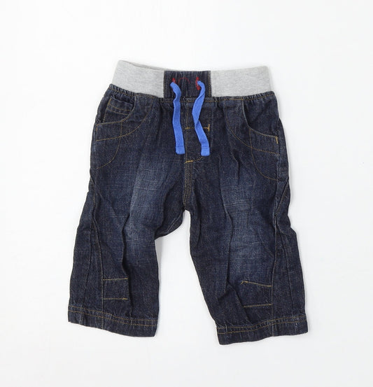 Babaluno Boys Blue  Cotton Jogger Jeans Size 3-6 Months